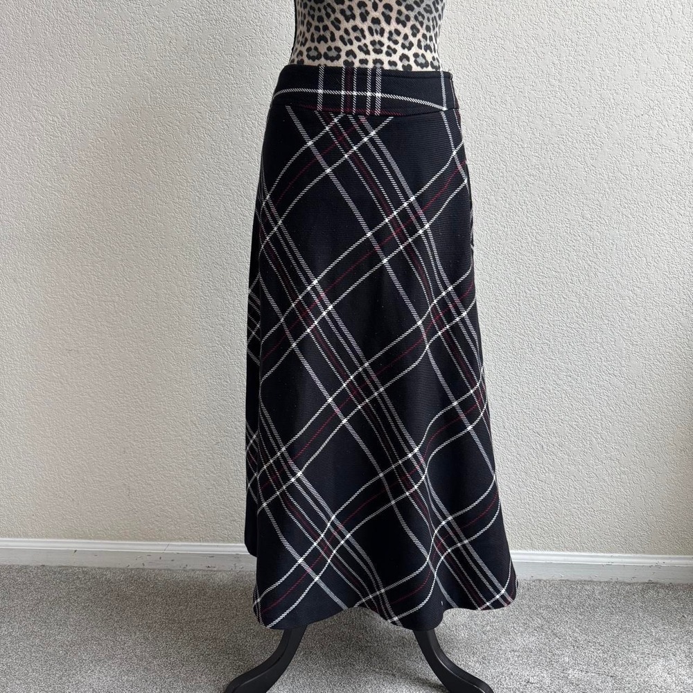 East 5th vintage black plaid maxi skirt